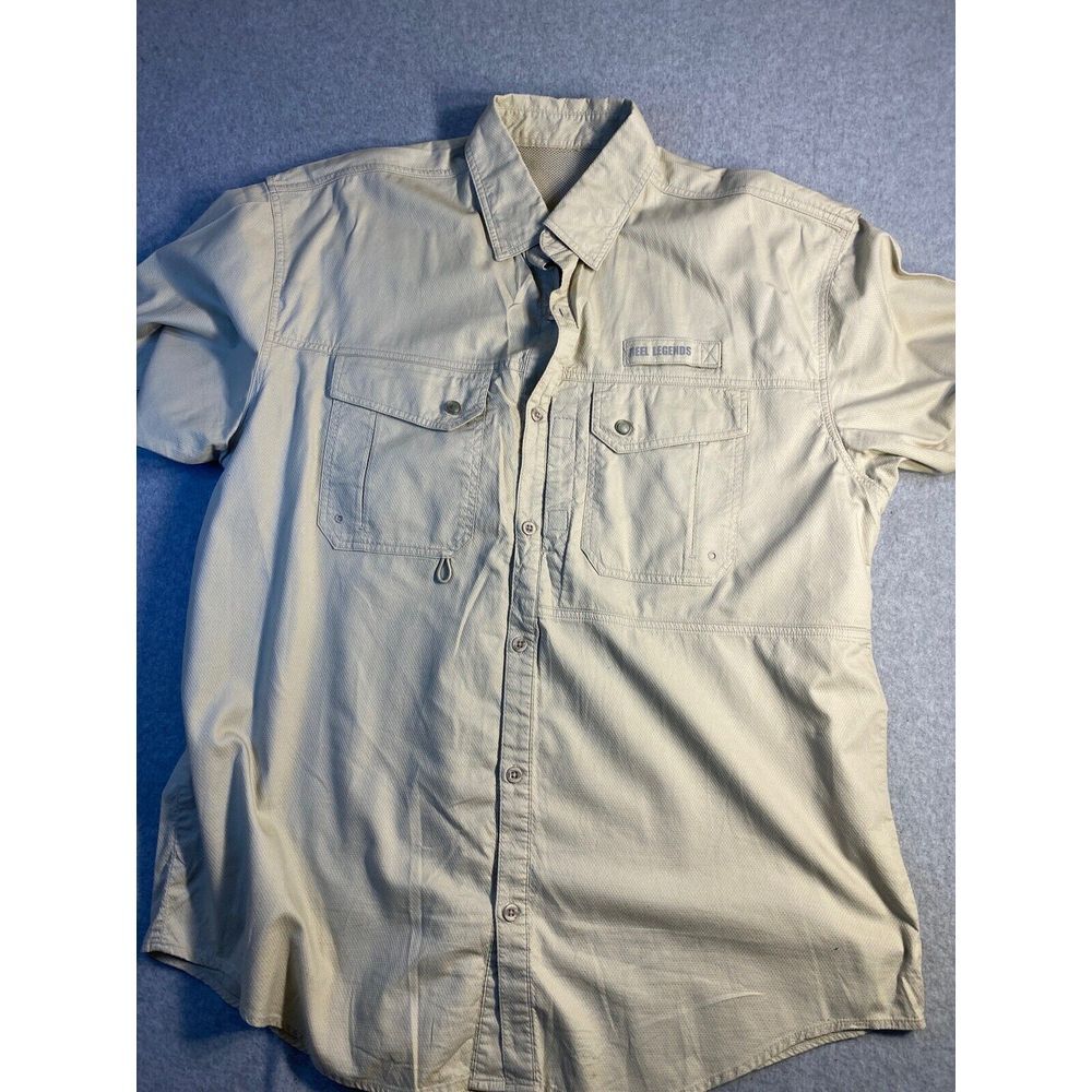 Men's Reel Legends Saltwater Vented Fishing‎ Shirt Size Large